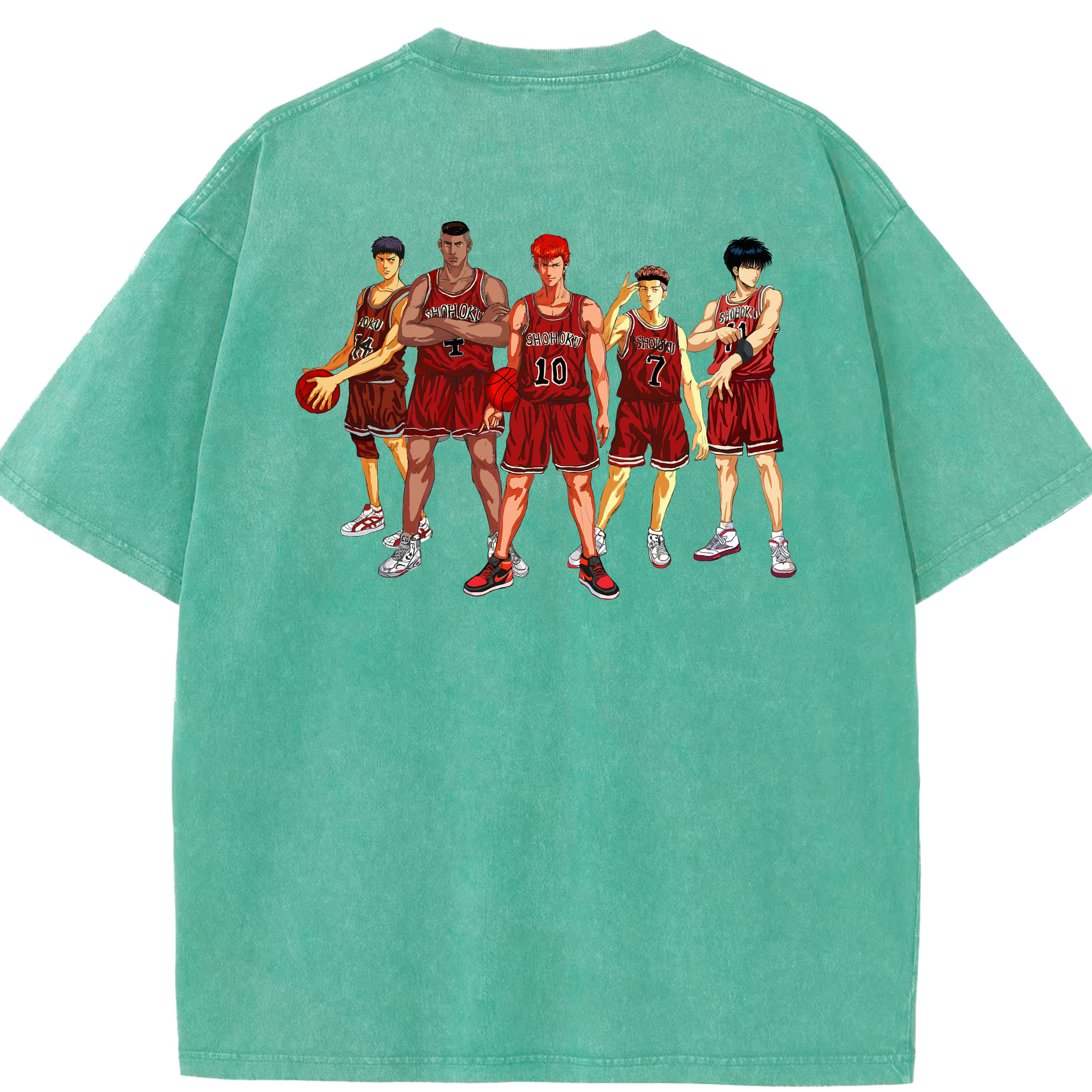 （画像用） SLAM DUNK／スラムダンク 綿100% ヴィンテージ風 半袖Tシャツ（背面プリント）